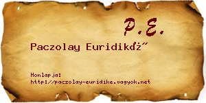 Paczolay Euridiké névjegykártya